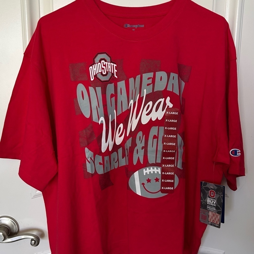 NWT Red Ohio State Champion Crop T-Shirt
